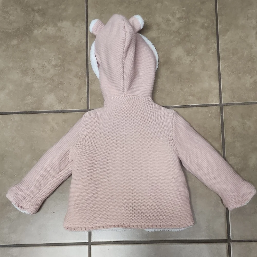 Carter's Blush Hooded Baby Jacket with Cream Trim